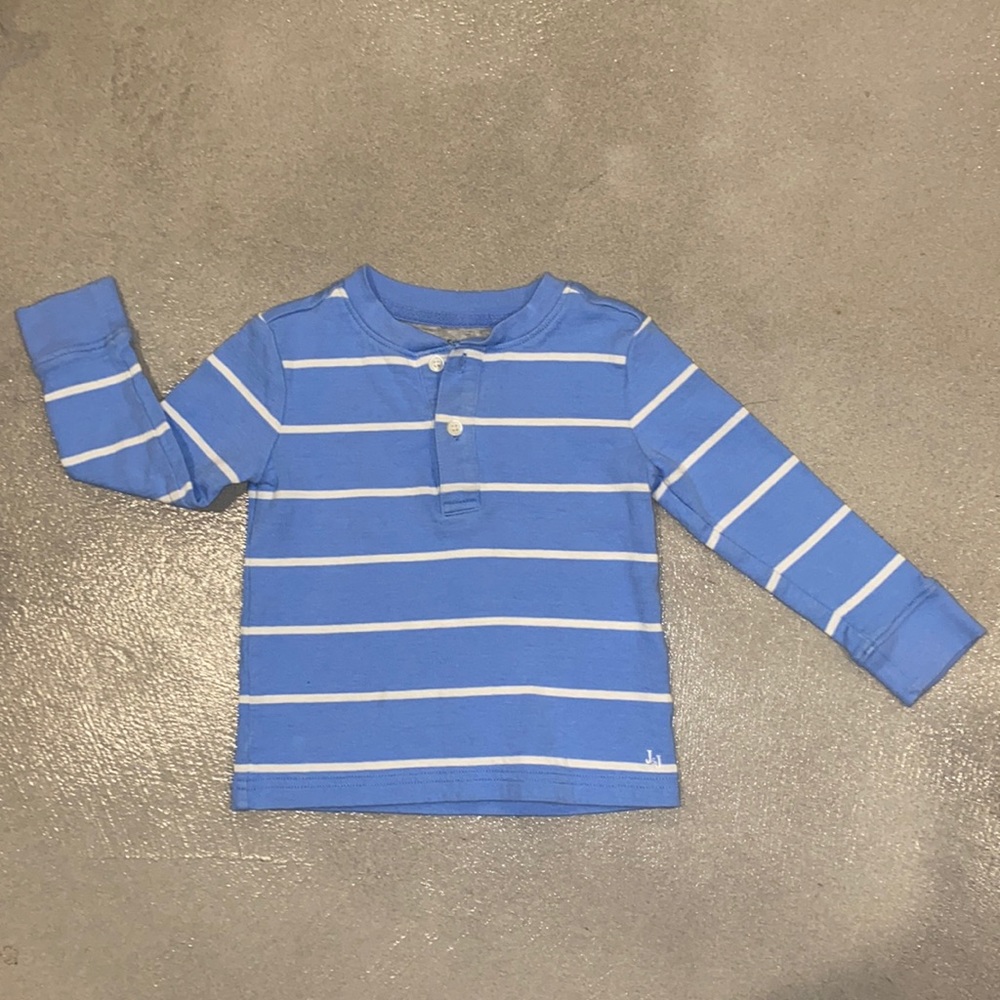 Blue and White Long Sleeve Janie and Jack Toddler Shirt
